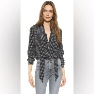 Equipment x Kate Loss Silk Tie Star Button Front Blouse